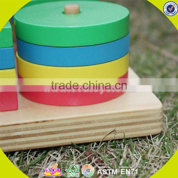 Wholesale funny kids wooden shape sorter blocks stacking toy hot sale toddler wooden blocks toy toy W13D107