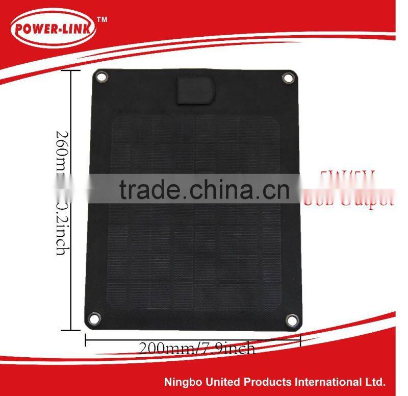 hot sales 5W 5V UBS output foldable mono silicon solar panel mobile solar portable Type phone charging