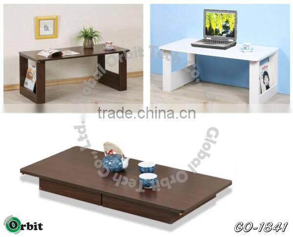 Modern design wooden tea table, living room furniture side table with shelf