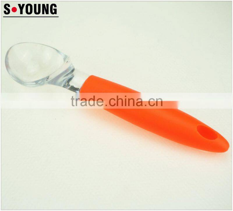 42163 hot sale plastic soft handle ice cream spoon