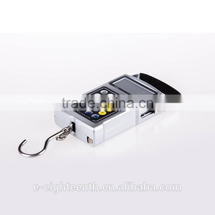 2016 new arrival hot sale 7 in 1 50Kg x 20g Fish Hook Hanging Digital Weighing Scale with calculator