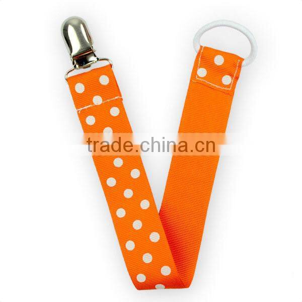Wholesale Baby Pacifier Clips Customize Ribbon Chain Baby Pacifier Clip Holder