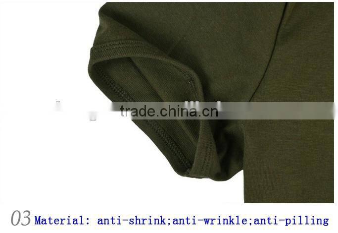 95%cotton, 5%lycra men's short sleeve plain combat shirt