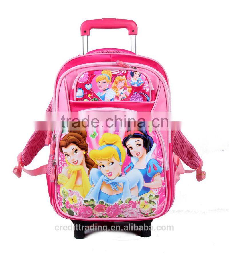 stylish printing school trolley bag for kids