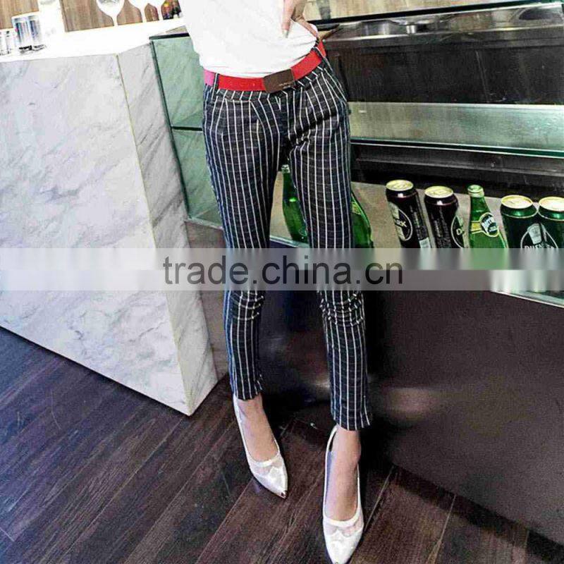 slimming black and white vertical striped pants