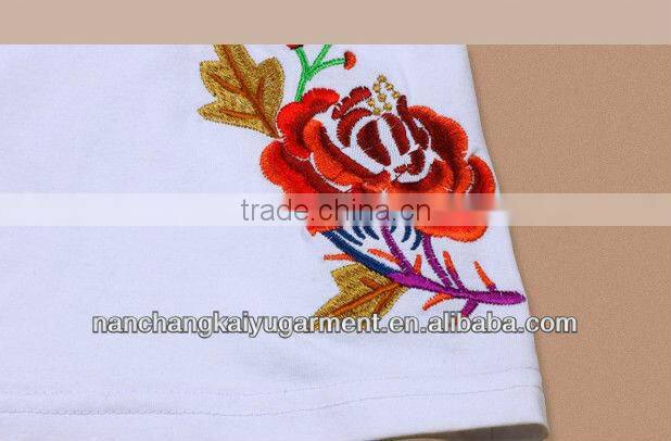 2013 latest design ladies embroided t shirt