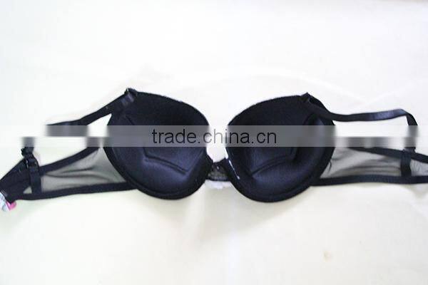 Black women pure bra/big women sexy bra with push up function
