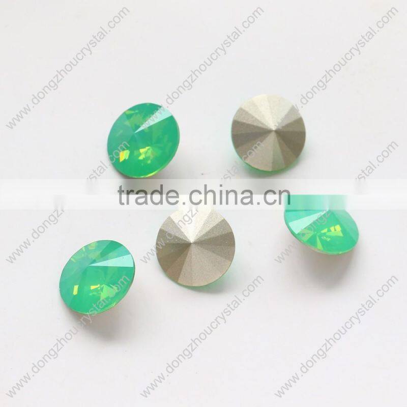 Amazing! pacific opal fancy rhinestone crystal round loose stone in bulk with plating finish