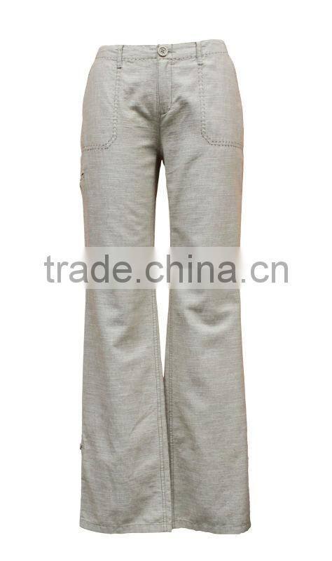 Factory Made Top Fashion Women 100% Linen Pants Suit