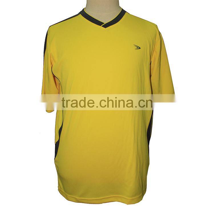 top quality polyester fabric black and yellow jersey