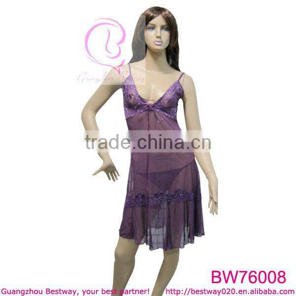 Sex photo hot transparent night dress sexy long lingerie in apparels