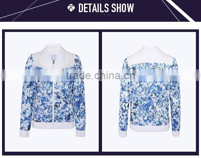 High quality women custom printed tracksuits gym sportswear jacket fitness shorts
