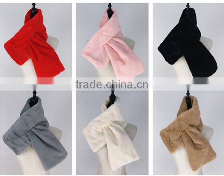 2016 New Style Fox Scarves Warm Plush Scarf Women Pareo Thicken Solid Fur Collar Rabbit's Hair Scarf
