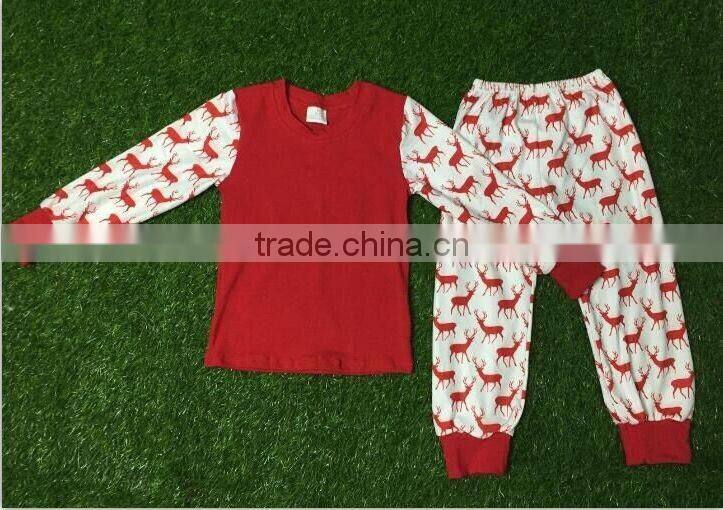 Wholesale christmas pajamas clothing children cotton outfit baby clothes christmas pajamas clothes