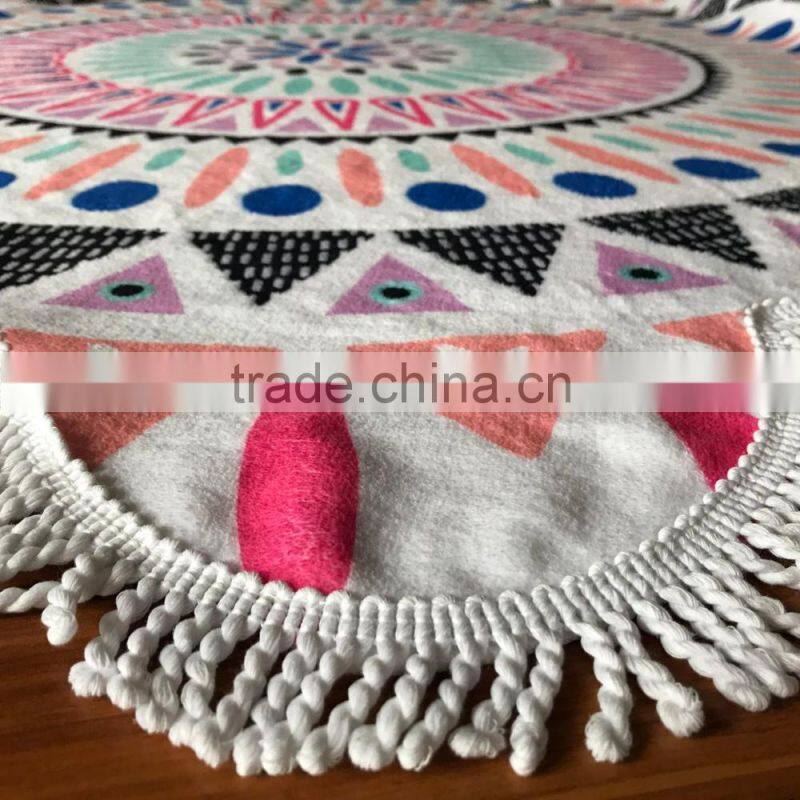 Super soft wholesale round beach blanket wholesale