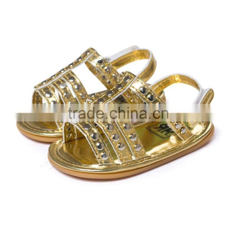 Rivet artificial leather sandals for baby girl, fashion baby sandals