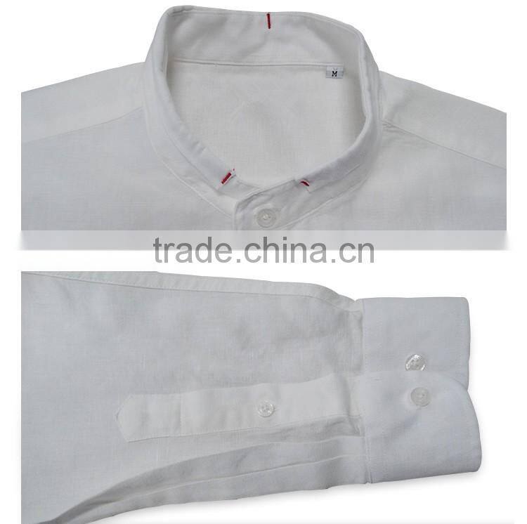 latest custom man shirt design pure white linen mens dress shirts camisas