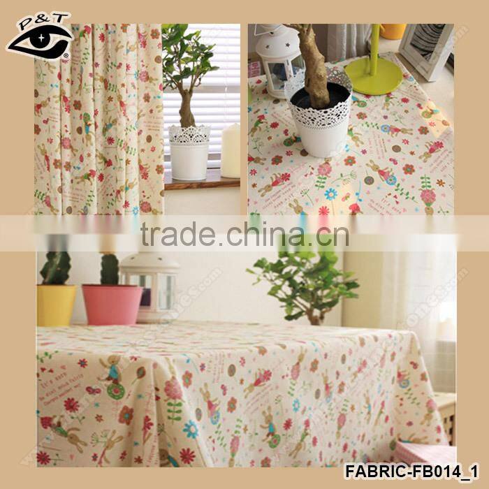 Fashion Floral Printing Canvas Fabric Cotton and Linen Zakka Fabric Household Textile Cloth