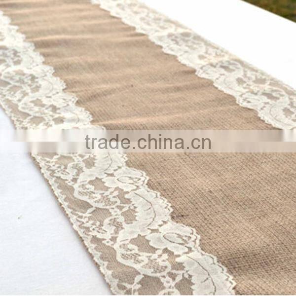 Lace and Burlap table runner,Laser cut felt table runner,Table Runner for wedding decoration