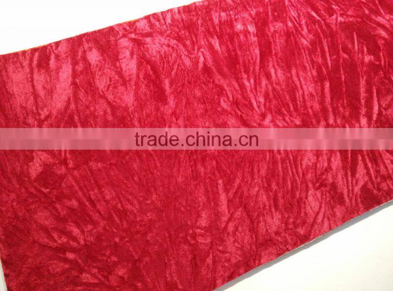 poly plain crushed velour fabric