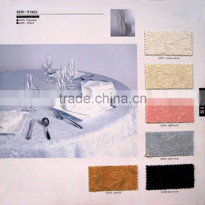 Creative white Table Cover customized Floral Printed Linen Fabric 70 inch round Tablecloth