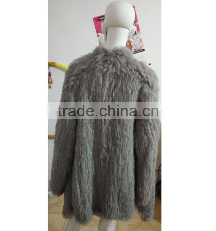 SJ018-02 100% Real Rabbit Animal Fur Shell Coats Both Side Furs