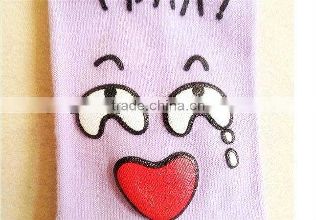 Socks Manufacturers China Street Fashion Wholesale Fluorescent Color Korean Cartoon Crying Smiley Face No Show Women Socks