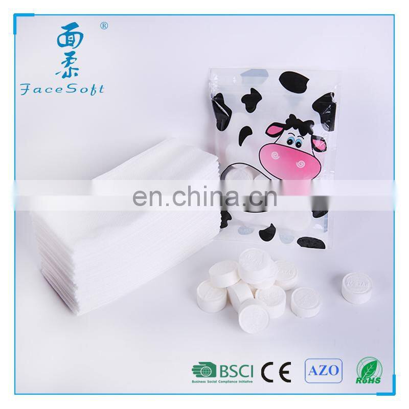 candy packing promotional nonwoven fabric compressed round mini coin disposable tissue for face clean towels or napkin