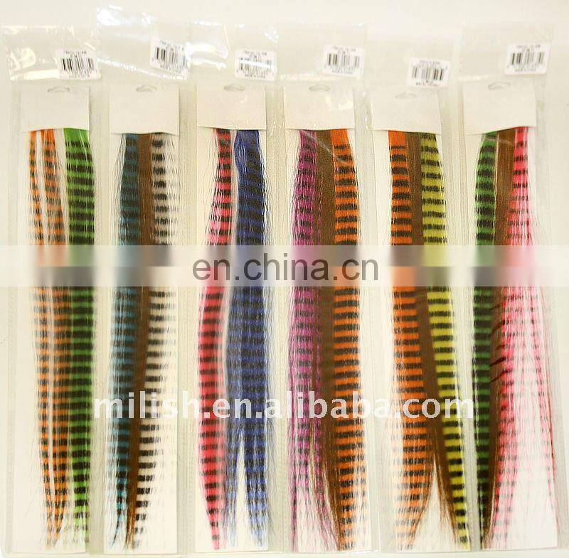 grizzly rooster feathers hair extensions FHE-0310