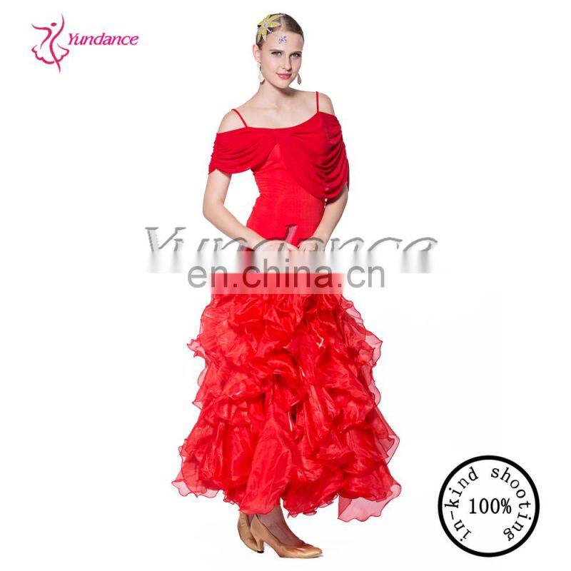 spain dance costumes red ruffles AB055