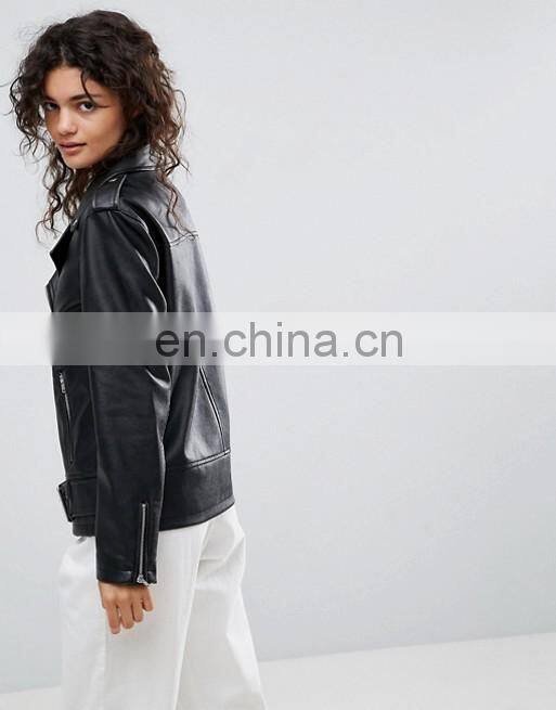 women popular designs custom pu leather jackets