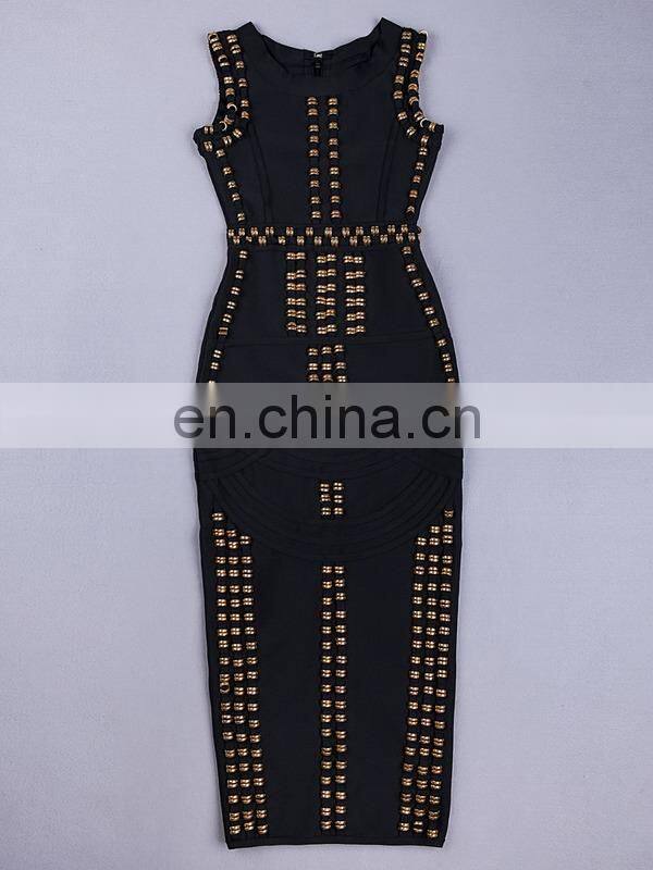 Amigo 2017 new design white sleeveless high slit heavy beaded sexy bandage dress maxi expensive evening dresses for women party