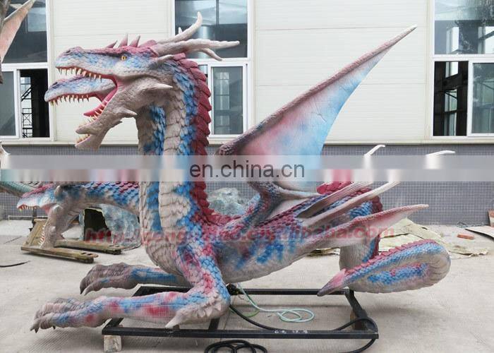Outdoor Dinosaur Park High Simulation Colorful Dragon