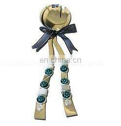 Shiny Steel Beaded Salad Servers