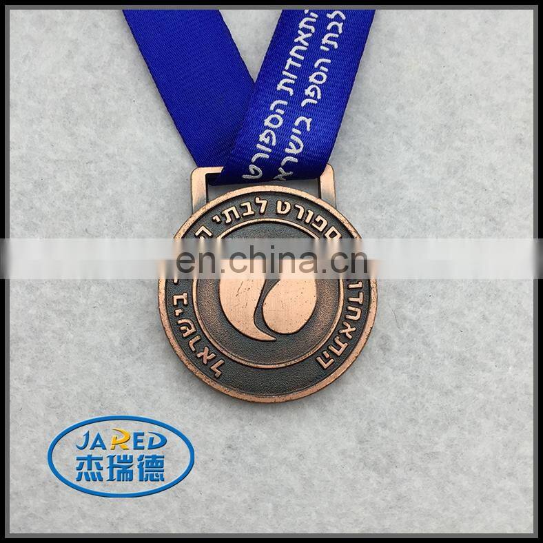 Custom cheap metal sports souvenir medal with ribbon