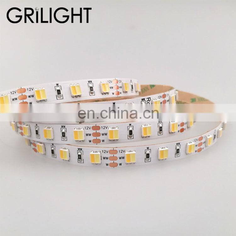 SMD5630 5050 2835 two colors dimmable cct bicolor led strip light