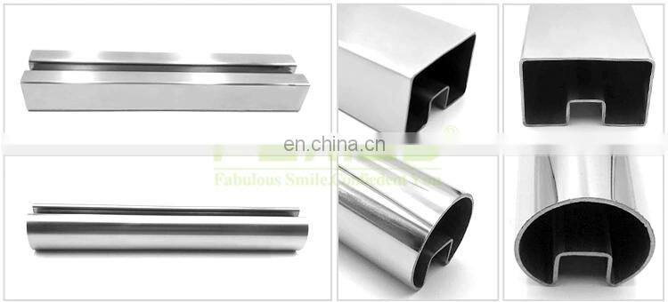 China popular oval shaped pipes elliptical stainless steel tubes slot slotted pipe tube for Balustrades & Handrails