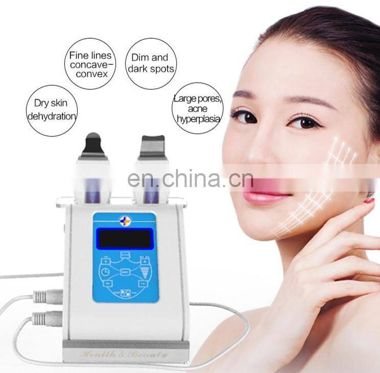 Newest portable face double ultrasonic skin scrubber unit / utensils scrubber for beauty salon and home use