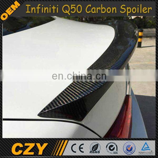 For Infiniti Q50 Q50S Carbon Fiber Rear Trunk Wing Spoiler 2013-2019