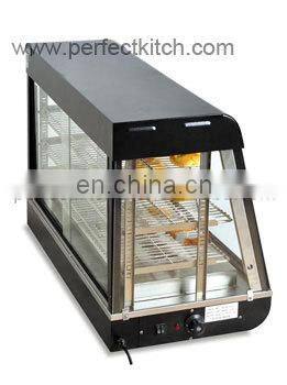 Curved Glass Warming Showcase /3 Layers Hot Food Display Showcase