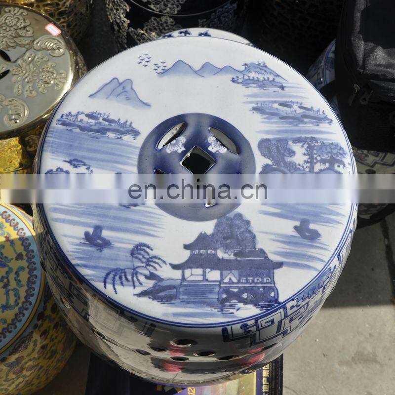 Cheap Antique Chinese Blue and White Porcelain Garden Furniture Stool