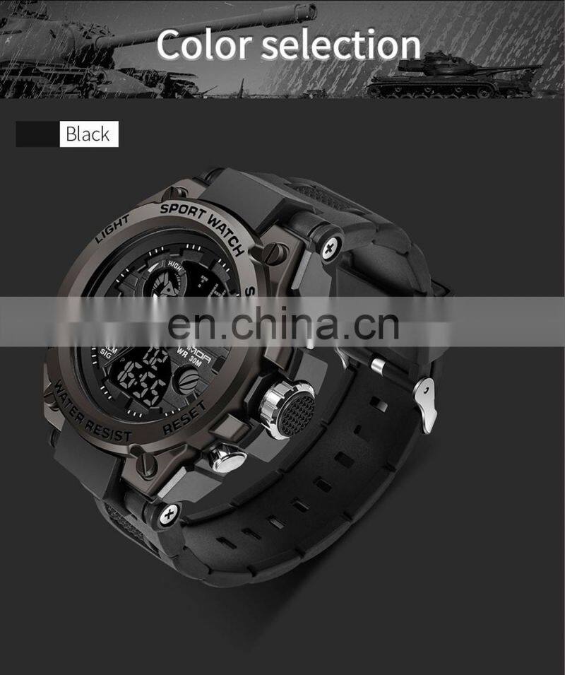 Sanda 739 Analog Digital Backlight Watches Mens Waterproof Analog Quartz Unique Army Green Gents Sport Wrist Watch For Boys