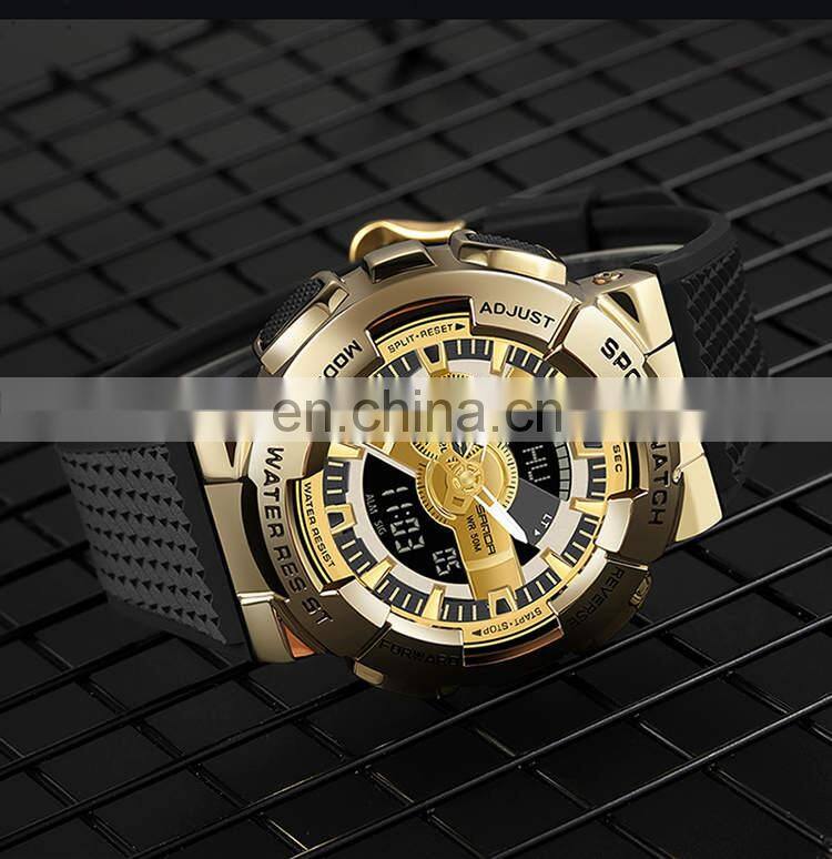 SANDA 9004 Hot Sale High-grade Men Watch Multifunctional Mirage Digital Wristwatch logo watch