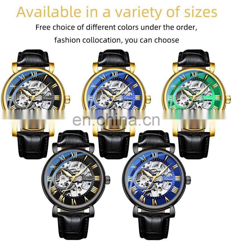 CHENXI 8878 Luxury Mens Mechanical Wristwatch Waterproof Automatic Watch Men Leather Business watches men wrist top