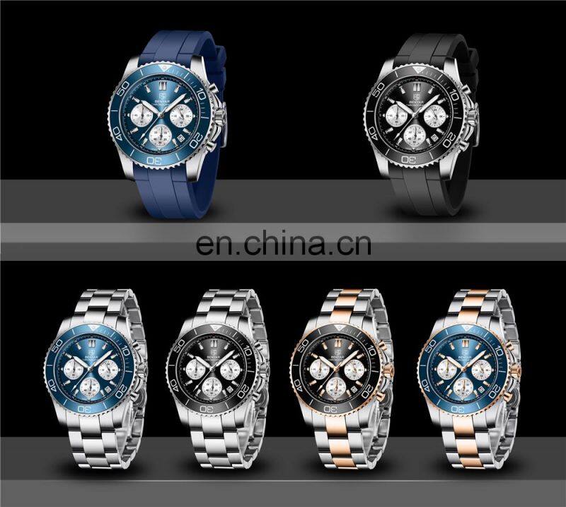 BENYAR S002 Men Quartz Watch Top Luxury Brand Chronograph Waterproof Wristwatches for Man