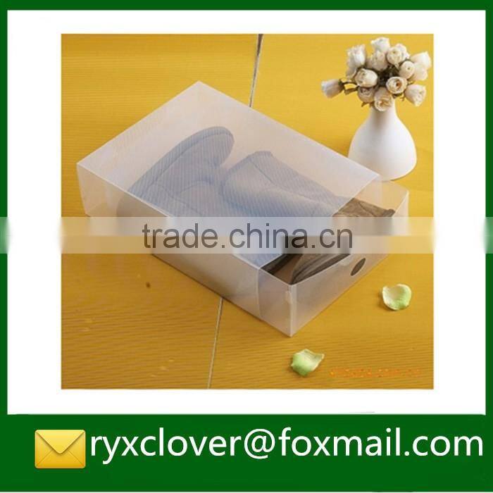 Customized made shoe packaging boxes with clear PVC/PP plastic