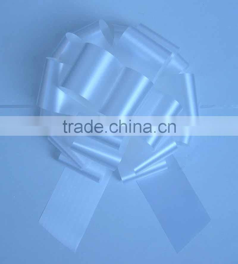 Rose color, 5.5 inches dia ribbon pull bow for present decorative or gift packing