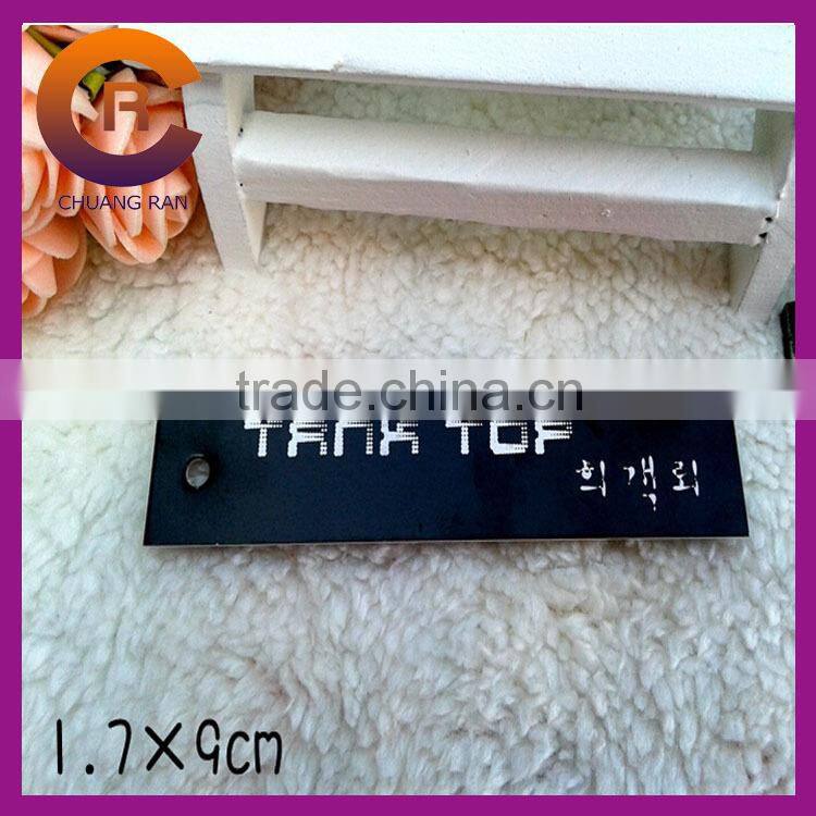 Black cheap thicker paper custom elastic string tags