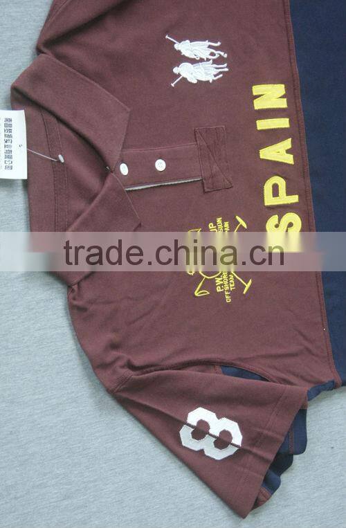 Embroidery men's cut POLO shirt with short sleeve