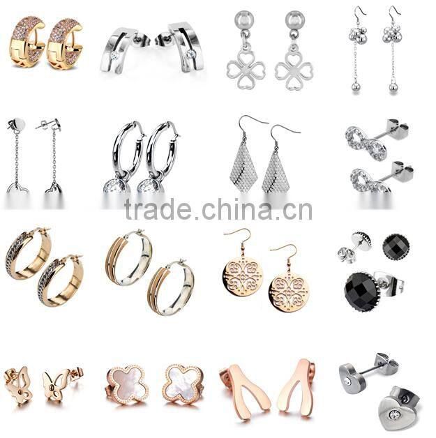 Mens Women Black Skeleton Claw Cross Chain Stud Earrings Drop, Stainless Steel, Screw Back, 2 pcs